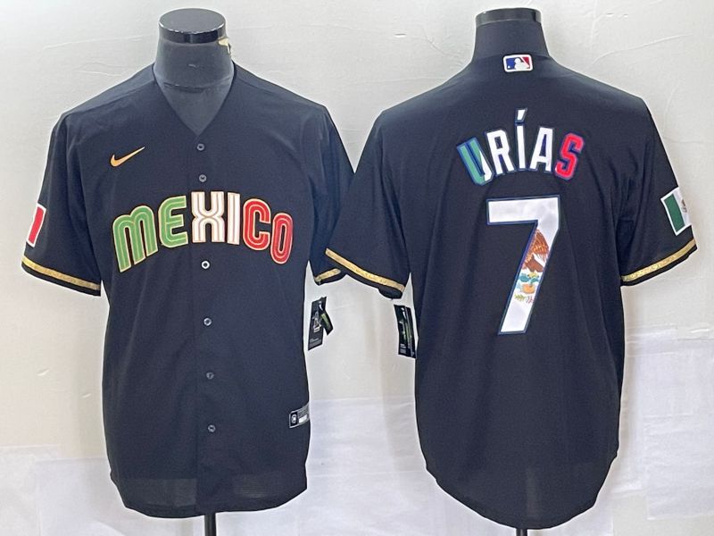 Men 2023 World Cub Mexico #7 Urias Black Nike MLB Jersey style 91812